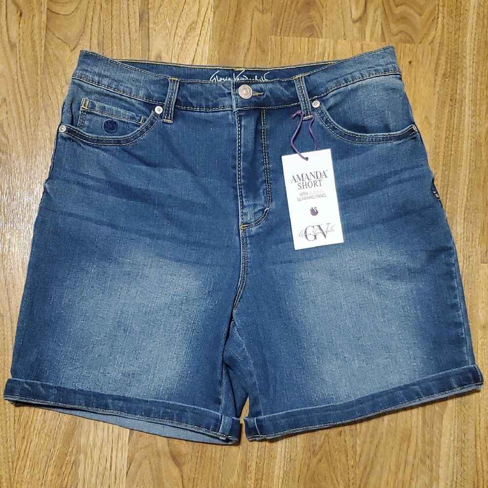 Gloria Vanderbilt Amanda Short NWT Blue Jean Shorts High-Waisted Womens Size 6